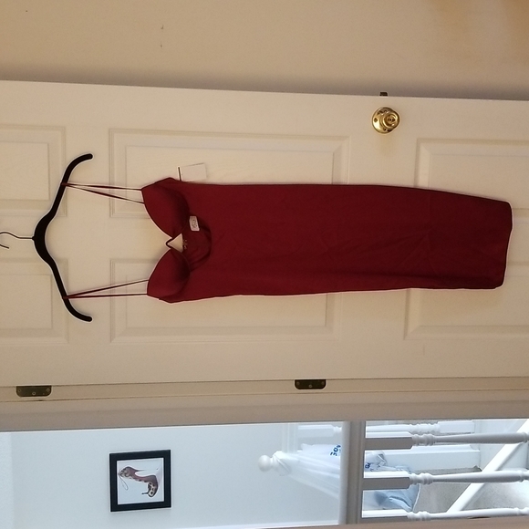 Burgundy Oh Polly Midi Dress - Picture 2 of 5
